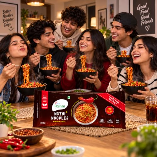 Image 7 of Acme Poshan Noodle Mania Korean Chilli Instant Noodles Pack of 4 x 70g