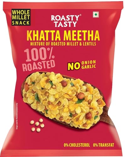 Image 1 of Default Title for the product Roasty Tasty Khatta Meetha Roasted Millet Namkeen Snack 200g Pack of 2