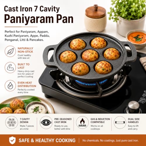 Image 5 of PANATARA Cast Iron Paniyaram Pan