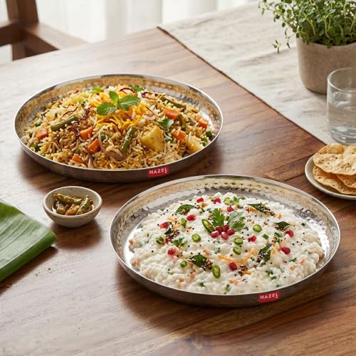 Image 1 of Default Title for the product HAZEL Stainless Steel Lunch Plate 25.5cm Pack of 2