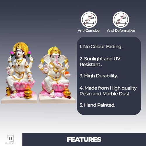 Image 7 of UNOVATE Laxmi Ganesh Idol Pair