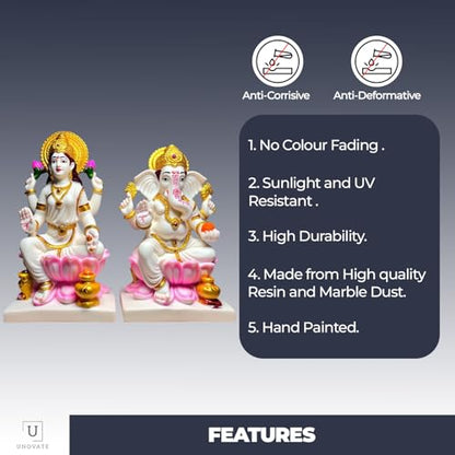 Image 7 of UNOVATE Laxmi Ganesh Idol Pair