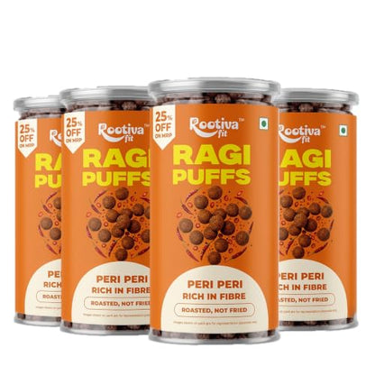 Image 3 of Peri Peri / 85 g (Pack of 4) for the product ROOTIVAFIT Ragi Puffs Peri Peri Flavour Millet Snack