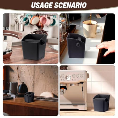 Image 7 of Supvox Knock Box Coffee Grounds Bin with Cross Bar, Reusable Container