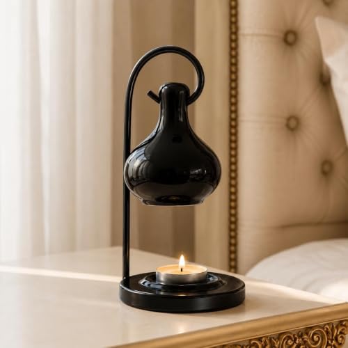 Image 4 of Black for the product Pure Source India Ceramic Aroma Oil Diffuser Hanging Burner