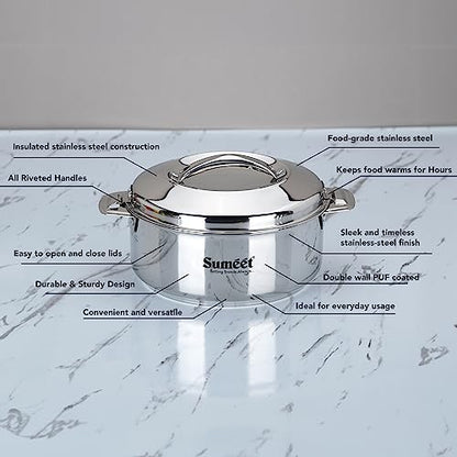 Image 9 of Sumeet Stainless Steel Casserole with Steel Lid