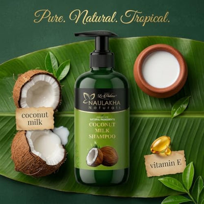 Image 3 of Naulakha Naturals Coconut Milk Shampoo | Natural Ingredients | Suitable for All Hair Types | Control Hair Fall and Damage | Paraben & Sulphate Free | Pack of 2×300 ml | 600 ml