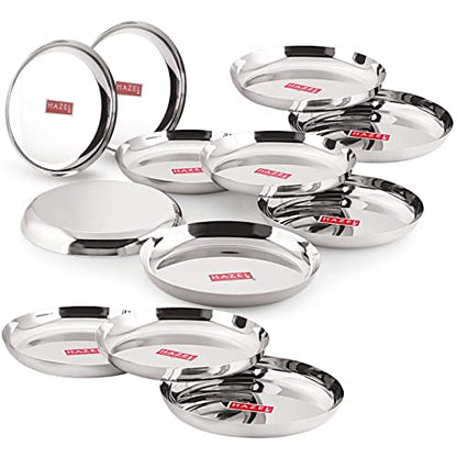 Image 2 of 26.8 / 26.8 cm for the product HAZEL Steel Dinner Plates Set, 26.8 cm