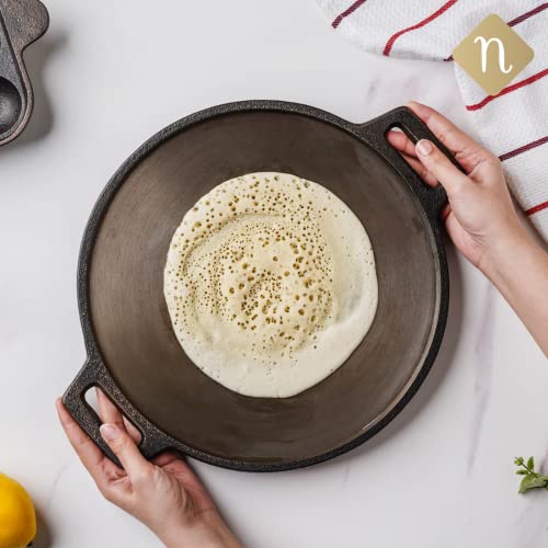 Image 6 of Nestasia Pre-Seasoned Cast Iron Dosa Tawa (12-inch)