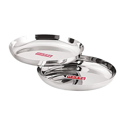 Image 1 of Silver / 2 / 23cm for the product HAZEL Steel Plates Set