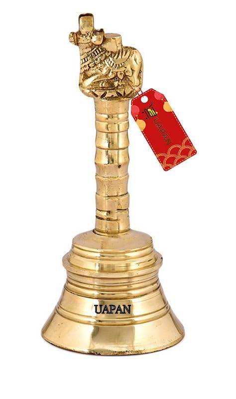 Image 3 of 5 Inch for the product Uapan Nandi Brass Pooja Bell