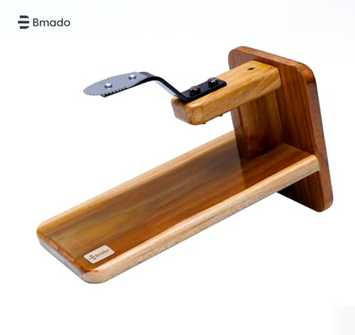 Image 8 of Bmado Traditional Polished Teak Table Top Coconut Scraper Chirava Grater Thengai Thuruvi 1000g