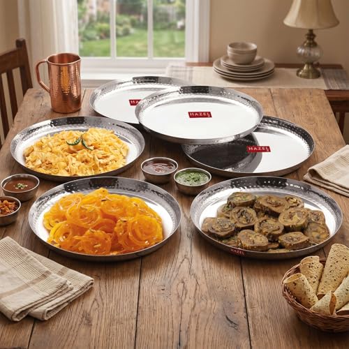 Image 1 of Default Title for the product HAZEL Stainless Steel Dinner Plate 30.2cm Pack of 6