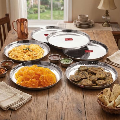 Image 1 of Default Title for the product HAZEL Stainless Steel Dinner Plate 30.2cm Pack of 6