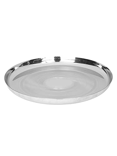 Image 3 of neelam Stainless Steel 9, 18 Gauge Diamond J.K Khumcha Thali, 20.5 cm, Set of 12