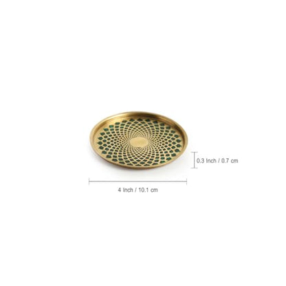 Image 6 of ExclusiveLane Mughal Arc Hand-Enamelled Pure Brass Coasters Set of 2