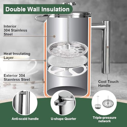 Image 5 of Supvox French Press Coffee Maker 600ml