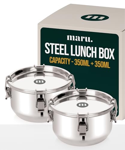 Image 6 of 350ml x 2 for the product MARU Steel Leakproof Tiffin/Lunch Box