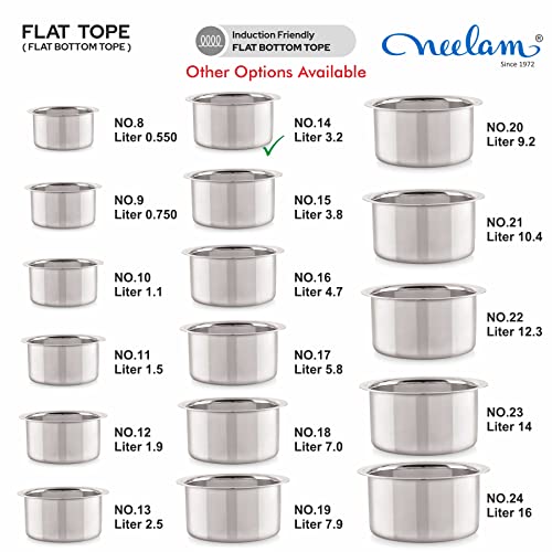 Image 6 of neelam Stainless Steel Flat Bottom Tope 3200 ml