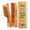 Image 1 of Set Of 2 / Pack of 1 for the product Fabskin Graduated & Handle Neem Wooden Comb - Set Of 2