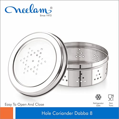Image 7 of neelam Stainless Steel Coriander Dabbas with Air Ventilation