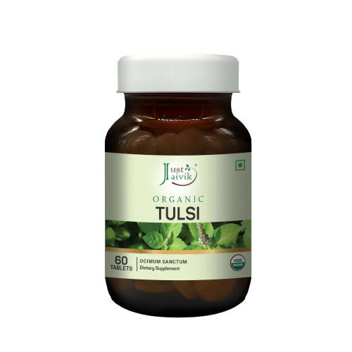 Image 1 of 60 Tablets for the product Just Jaivik Organic Tulsi Tablets