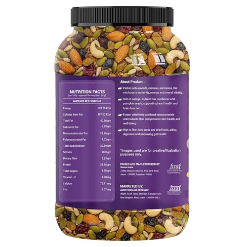 Image 3 of AMAYU Premium Mixed Dry Fruits Superfood Trail Mix 900gm