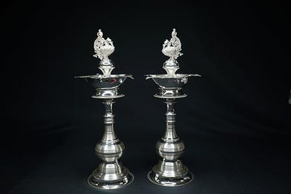 Image 1 of Default Title for the product Dista Silvers Peacock Design Fancy Pair Diya 350g