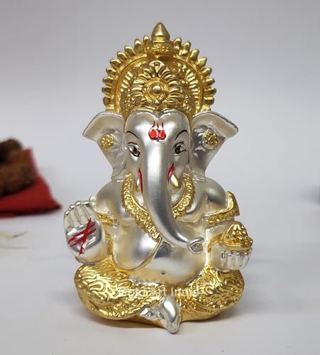 Image 14 of MUKUTTWOTONEMATTE for the product Gold Art India Ceramic Ganesh Idol