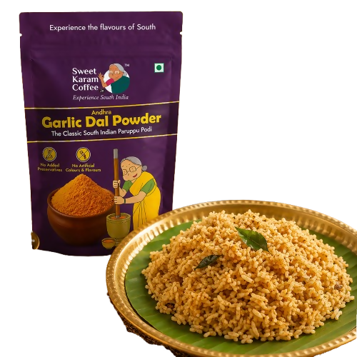 Image 1 of Sweet Karam Coffee Andhra Garlic Dal Powder (Pottu Kadalai Paruppu Podi)