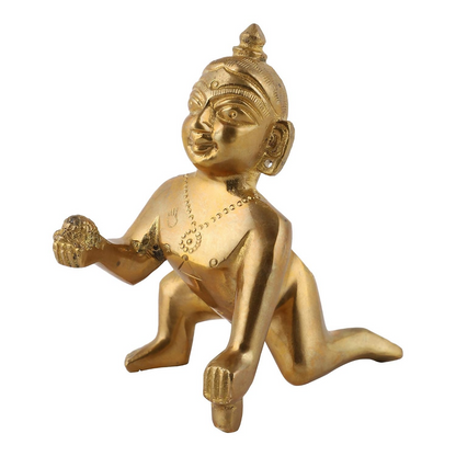 Image 3 of UAPAN Brass Laddu Gopal Gold - 8 cm