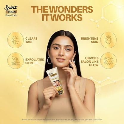 Image 4 of SpinZ DeTan Face Pack with Besan, Honey & Kojic Acid, 100 gm