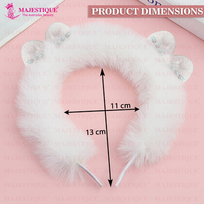 Image 2 of Majestique Cute Korean Furry Cat Ear Headband - Multi Color