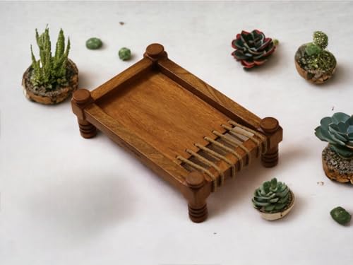 Image 5 of Vesta Homes Wooden Khatiya Platter Serving Tray 34 x 22 x 10 cm