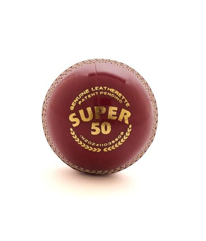 Image 1 of Default Title for the product SG Cricket Ball Super 50 Red, Alum Tanned Leather, 200mm