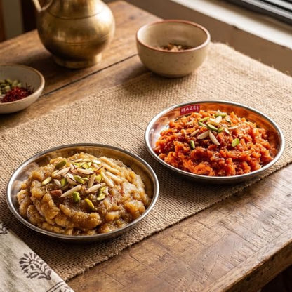 Image 5 of HAZEL Stainless Steel Halwa Plates Set of 2 100ml