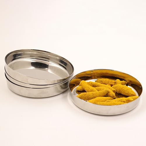 Image 4 of Pack of 4 for the product Spillbox Stainless Steel Halwa Plates