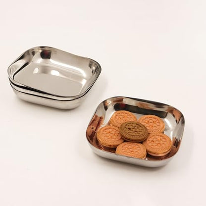Image 11 of Medium-4 for the product Spillbox Stainless Steel Halwa Plates