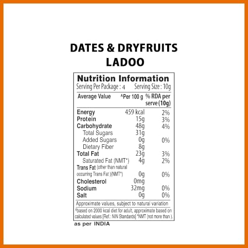 Image 2 of Roasty Tasty Dates Ladoo Orange Flavour 40g