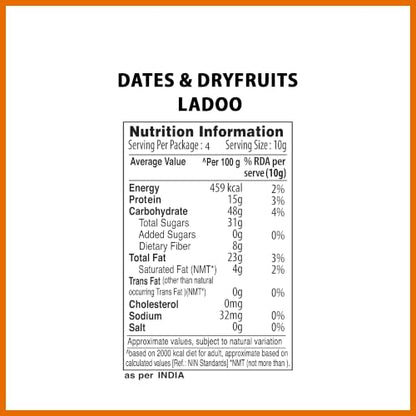 Image 2 of Roasty Tasty Dates Ladoo Orange Flavour 40g