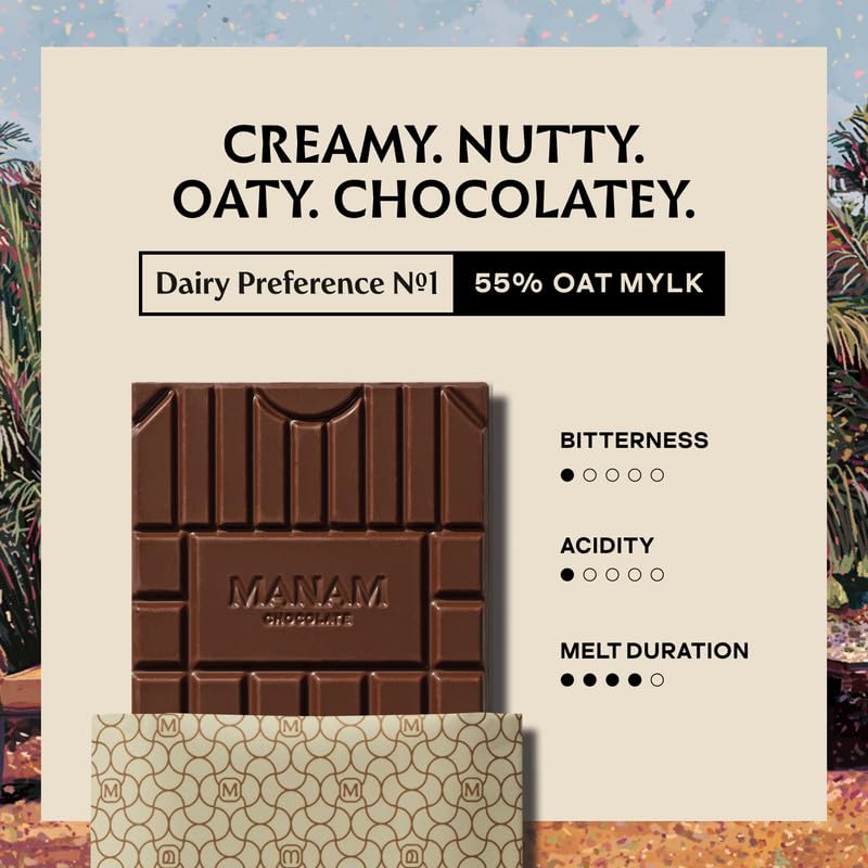 Image 4 of Manam Chocolate Dairy Preference 55% Oat Milk (Vegan), 80g Oat Milk (Vegan), 80g