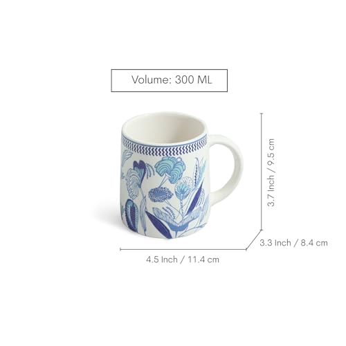Image 6 of ExclusiveLane Floral Bliss Ceramic Coffee Mugs Set of 4 (300 ml)