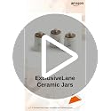 Image 2 of ExclusiveLane 'Daily Rituals' Airtight Ceramic Jars For Kitchen Storage With Wooden Lid Ceramic Containers For Pickle Cookies Sugar Dry Fruits (Set of 3, Airtight, 300 ML, Hand-Embossed, 13.5 Cm)