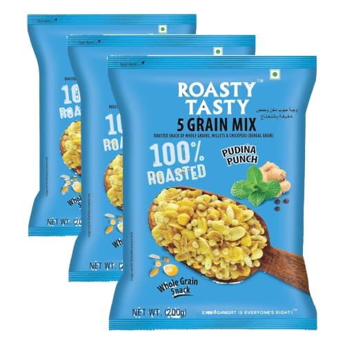 Image 4 of 400 g (Pack of 3) for the product Roasty Tasty 5 Grain Mix Roasted Snack