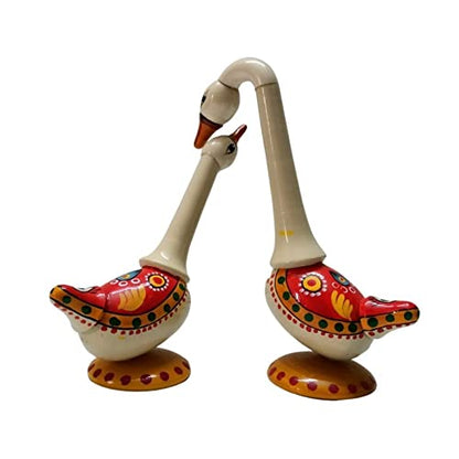 Image 5 of Hand Crafted - Etikoppaka Toy - Beautiful Swan Pair for Home Decor