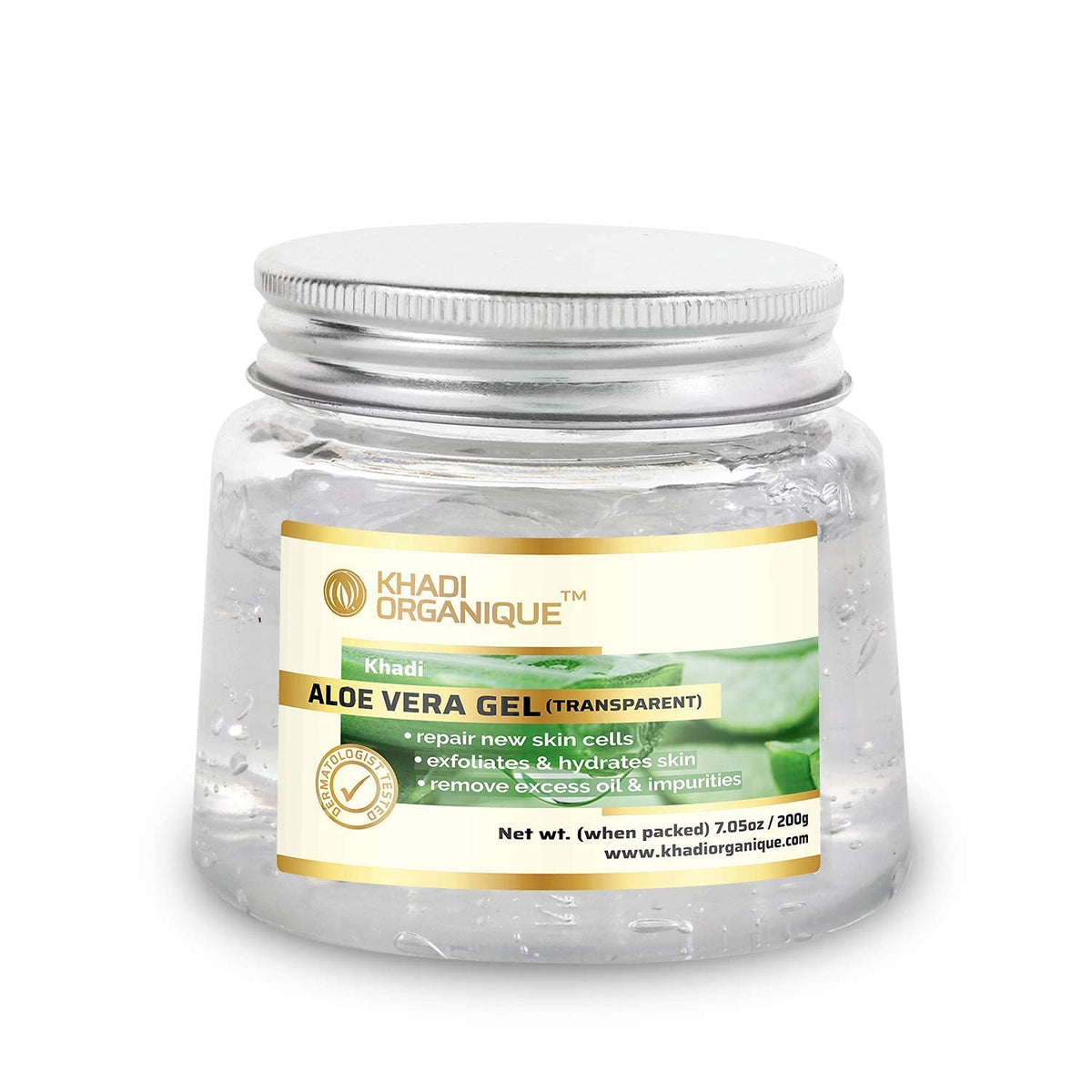 Image 1 of 200 gm for the product Khadi Organique Aloe Vera Gel with Licorice Extract & Vitamin E