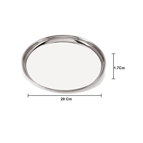 Image 6 of neelam Stainless Steel 9 22G Plate Buffet, 20 cm, Set of 4