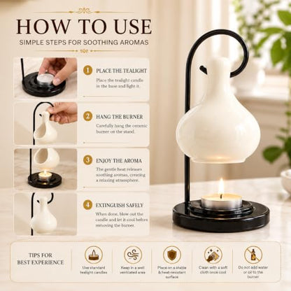 Image 13 of Pure Source India Ceramic Aroma Oil Diffuser Hanging Burner