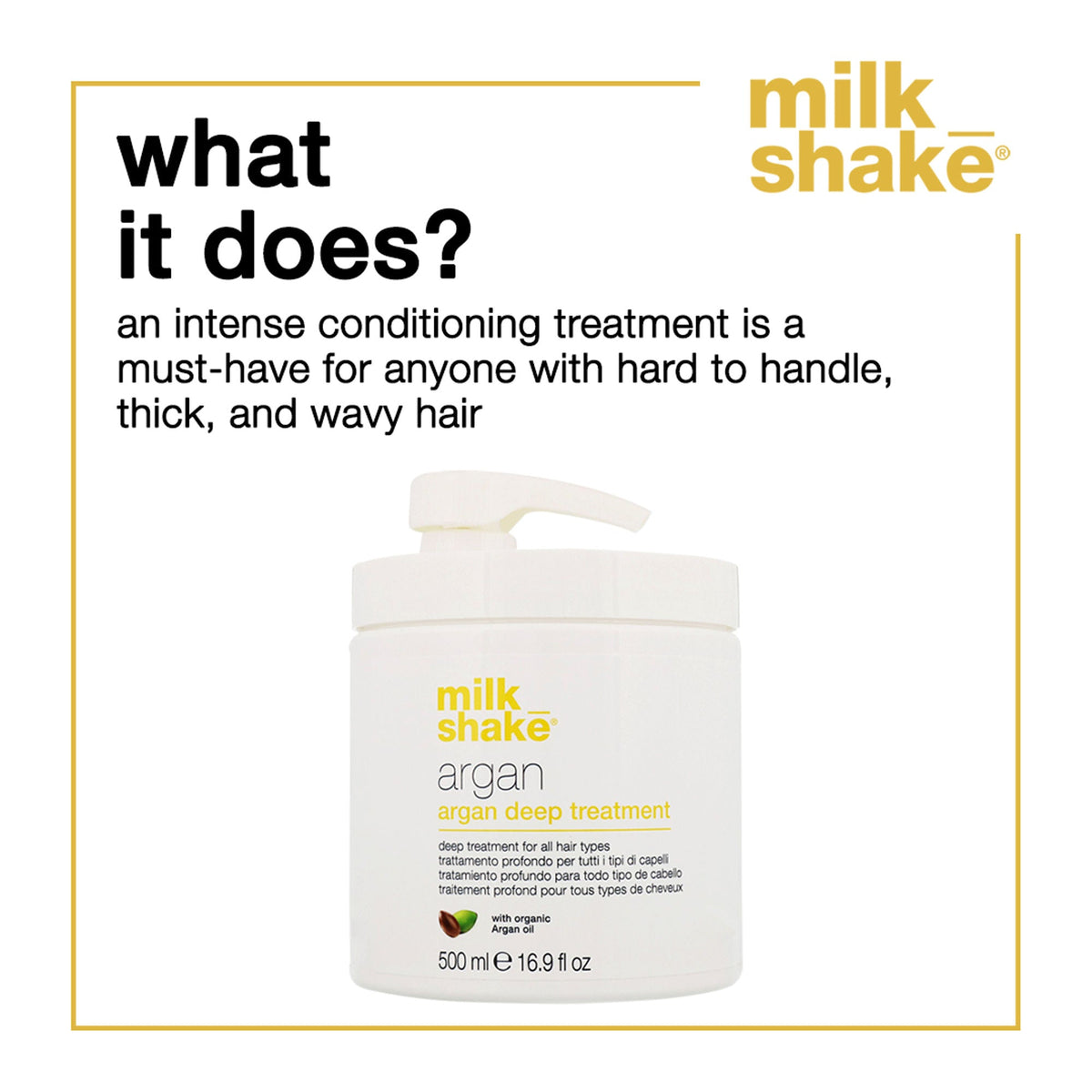 Image 2 of Milkshake Argan Mask For Deep Nourishment & Frizz Free Hair
