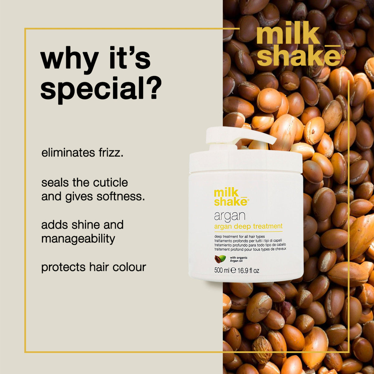 Image 3 of Milkshake Argan Mask For Deep Nourishment & Frizz Free Hair